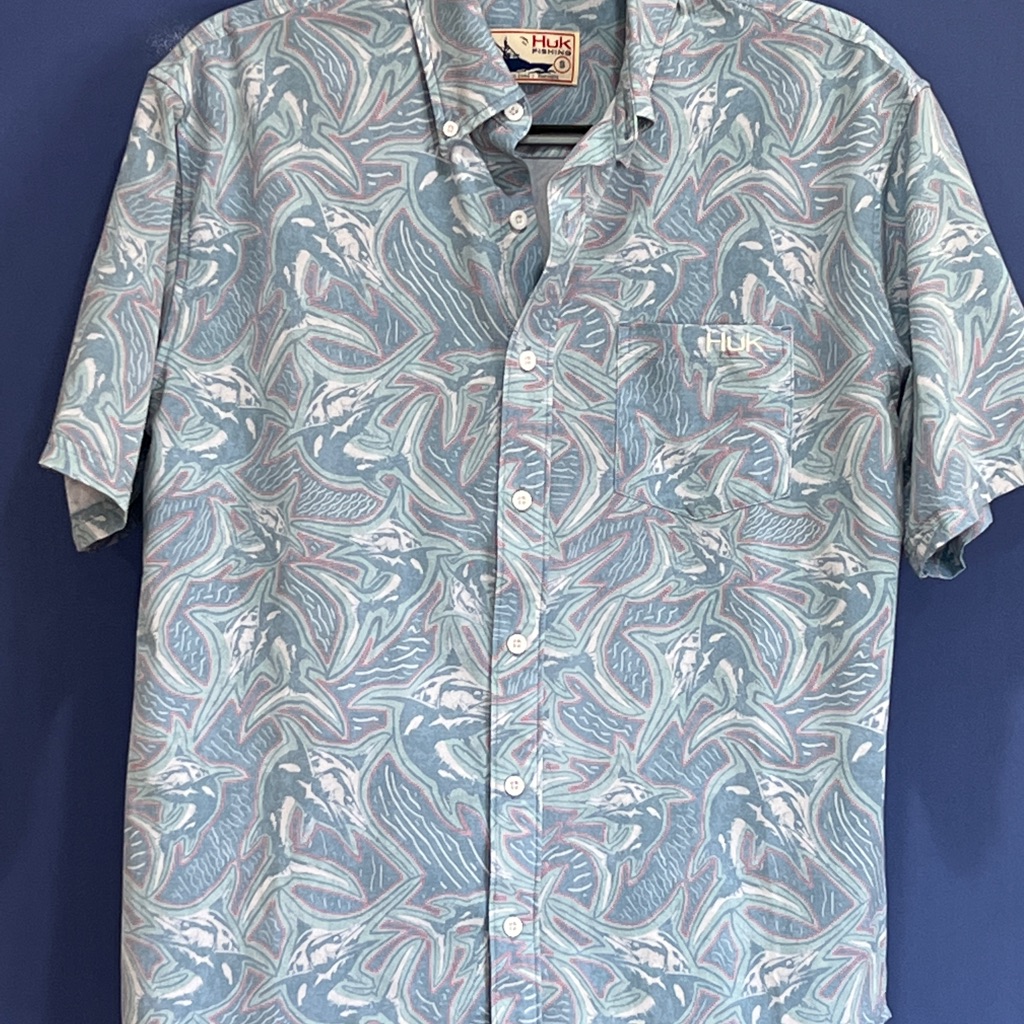 Huk Chaos Kona Men's Blue Patterned Shirt